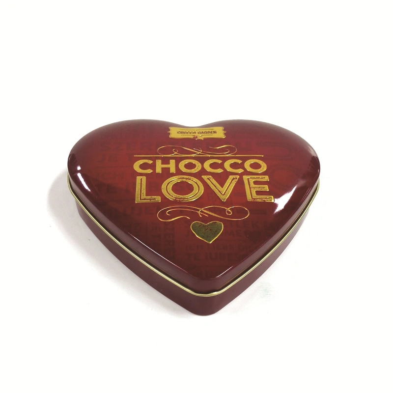 Custom Valentine&prime;s Day Wedding Heart Shaped Jewelry Gift Candy Chocolate Tin