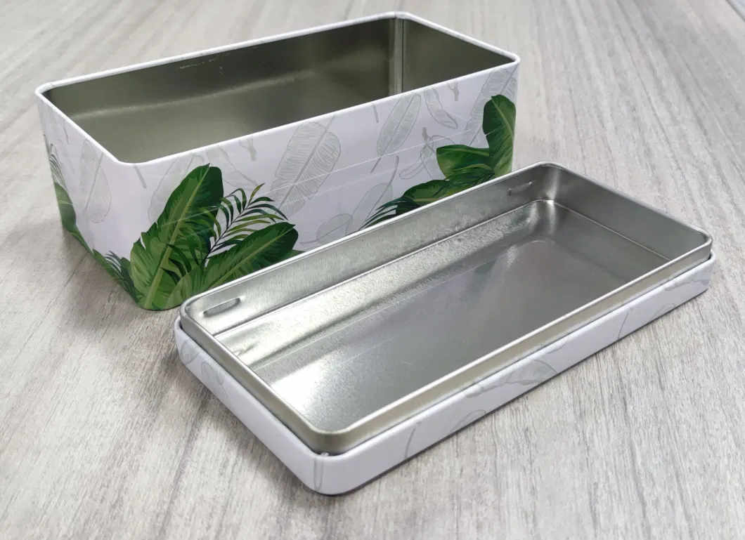 Rectangular Tea Food Coffee Healthcare Products Tin Box with Airtight Lid