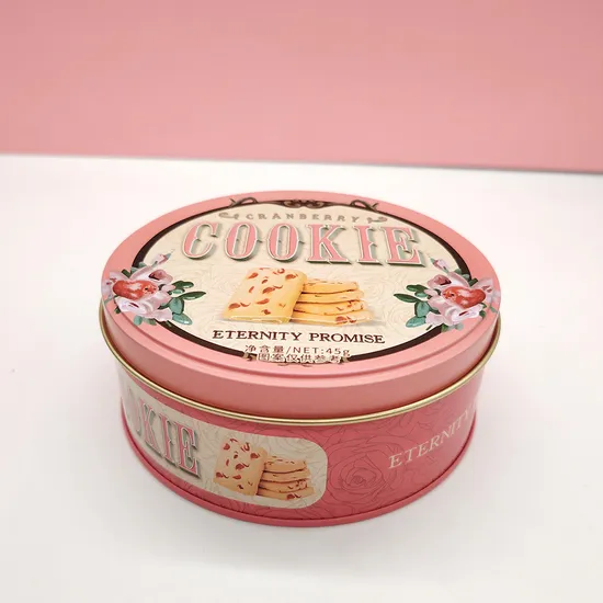 Custom Silver Round Cookie Tin for Gifts and Treats 