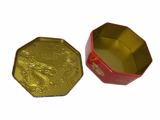 Custom Octagon Shaped Candy Chocolate Packaging Biscuit Cookie Tin with Lid