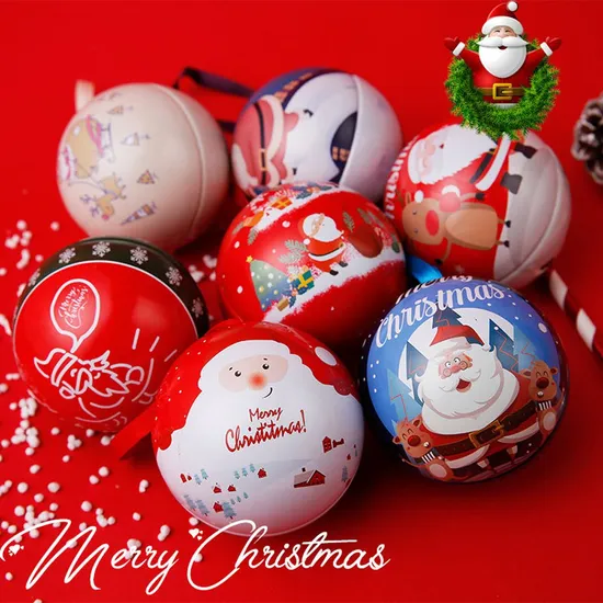 Tinplate Spherical Christmas Gift Candy Box Tin Box 