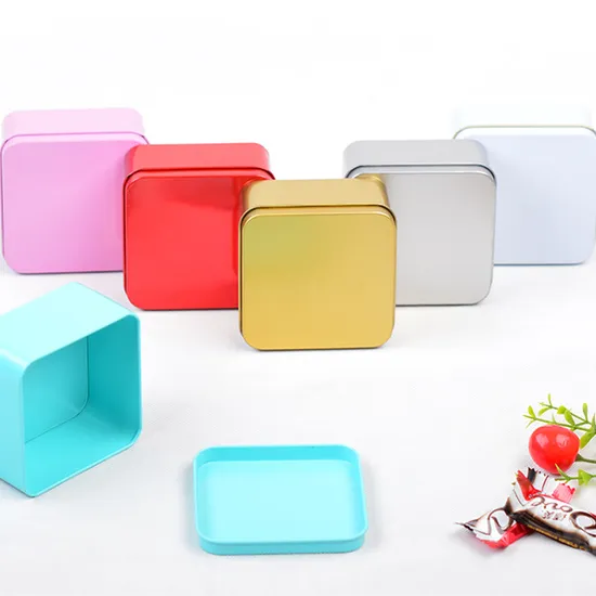 Rectangular Tins Plain Hinged Metal Matte Black Tin White Silver Metal Tins 