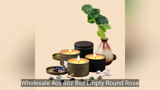 Wholesale 4oz 6oz 8oz Empty Round Rose Gold Matte White Black Seamless Metal Container/Jar/Can Candle Tins 