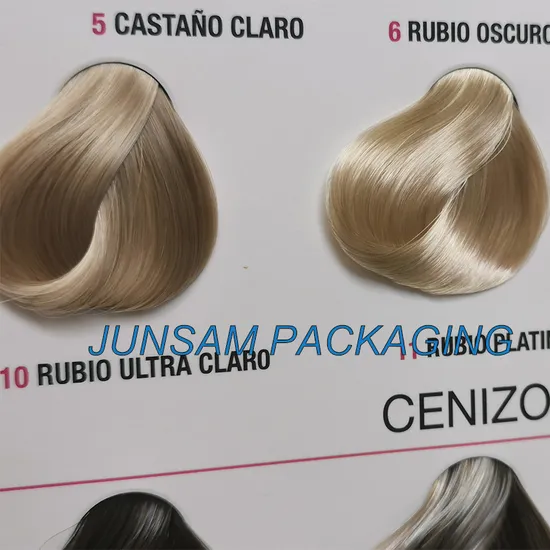 Synthetic Hair Color Presentation Swatches Brochure Dye Chart Palette OEM Catalogue Menu 