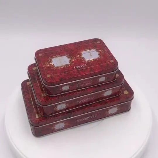 Rectangular Tea Tin Container with Printing Custom Artwork 