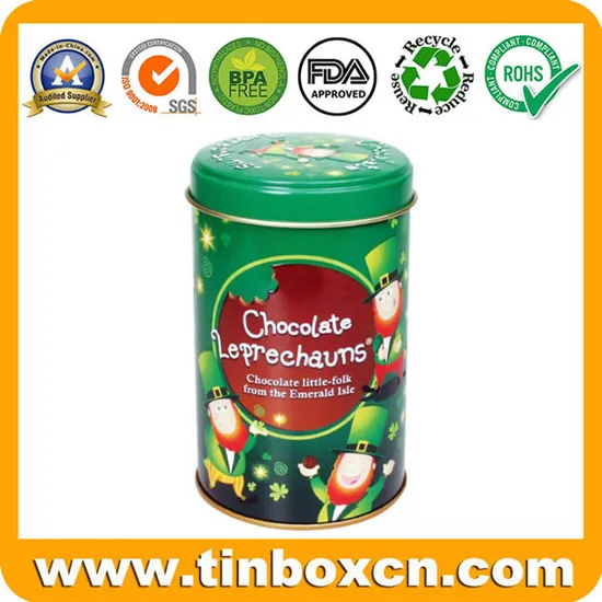 3D Embossed Round Chocolate Tin Box for Gifts Packing 