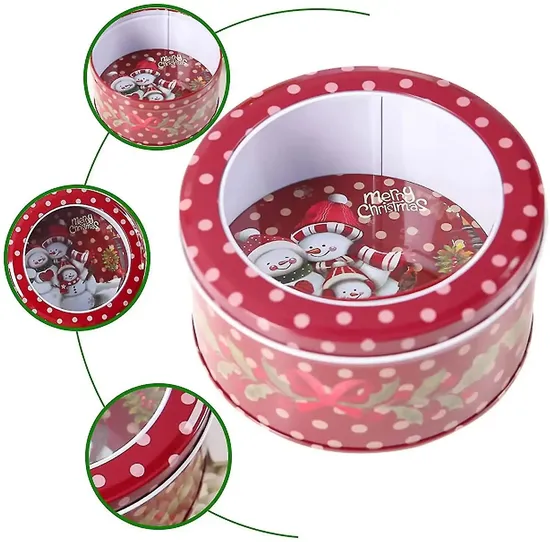 Factory Custom Biscuit Tin Can Round Cake Tin Can Packaging with Lids 
