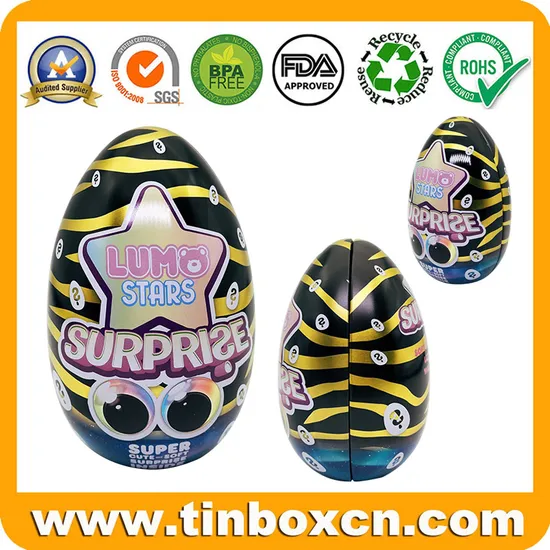 Easter Promotional Egg Shape Metal Box Chocolate Tin with Eye