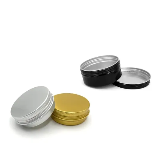 Custom Logo Black Silver Gold Round Aluminum Cosmetic Tin 