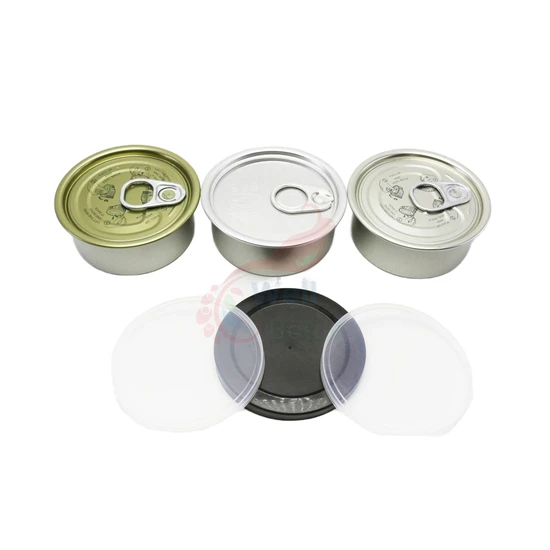 100ml Metal Food Tin Packaging Easy to Open Round Empty Lid Tin TCA108 for Sweets, Cakes, Biscuits, Pet Food, Tea 
