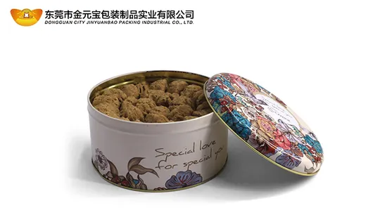Metal Round Chocolate Tinplate Food Safe Packaging Christmas Cookie Tins 