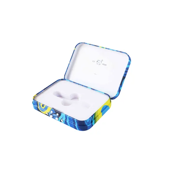 Rectangular Child Resistant Hinged Cookies Chocolate Tobacco Tin Box 