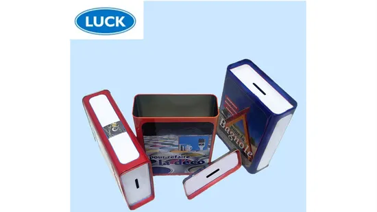 Rectangular Metal Money Coin Tin Box 