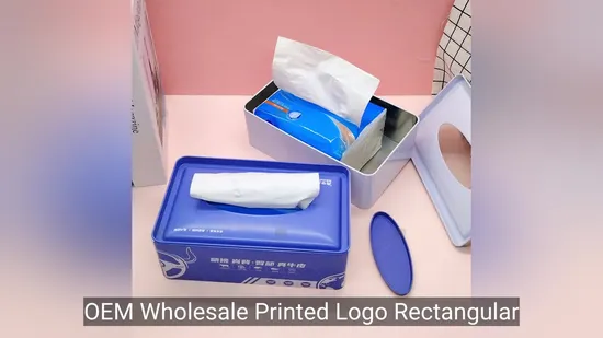 OEM Wholesale Printed Logo Rectangular Metal Tin Can Gift Container Case Tissue Tin Box Packaging 