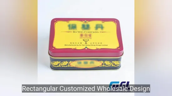 Rectangular Customized Wholesale Design Metal Gift Tin for Health Products/Medicine Packaging 