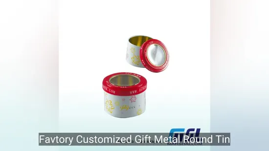 Favtory Customized Gift Metal Round Tin with Lid Window for Candy Packaging 