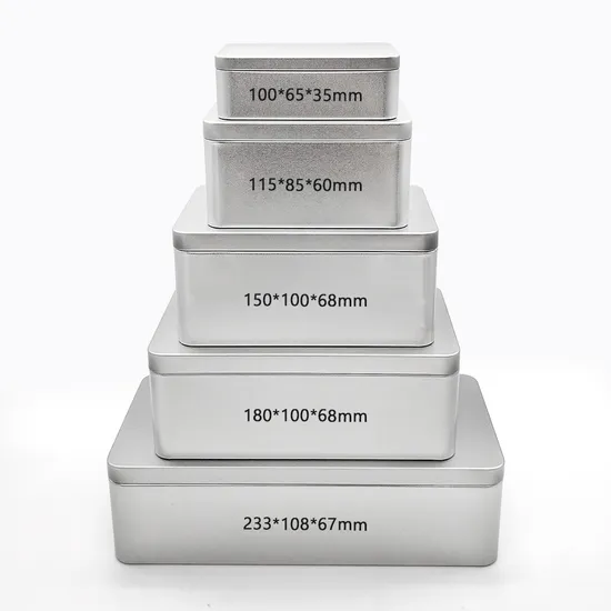 Metal Tinplate Rectangular Cosmetic Gift Packaging Tin Coffee Candy Gift Canister 