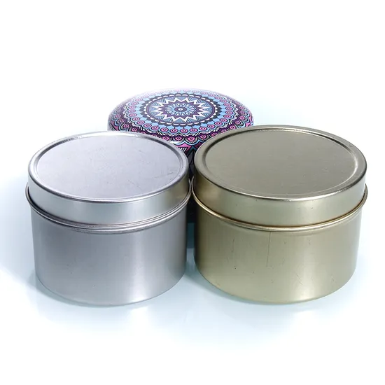 Empty Round Candles Tin Box Travel Tin Box Home Decorations Candles Tin 