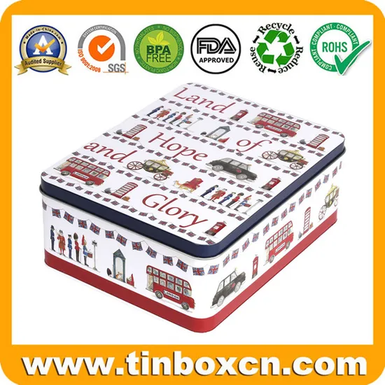 Candy Crackers Chocolate Biscuit Coffee Cookies Rectangular Metal Tin Box 
